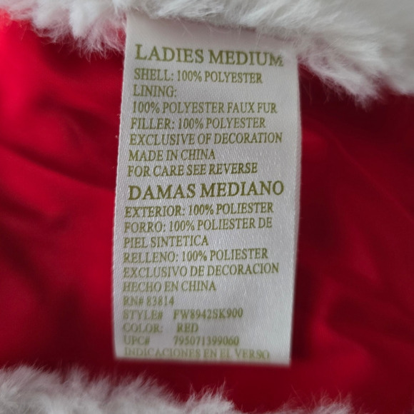 Green Tea Red Fleece Lined Winter Warm  Pockets Women's Vest Jacket M - Picture 5 of 5